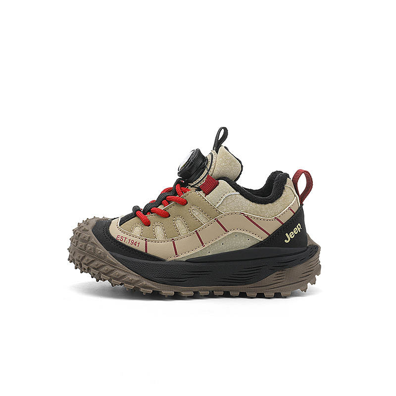 Jeep Soft And Comfortable Fleece Lined Lining Kids Lifestyle Shoes Khaki Black Kids'