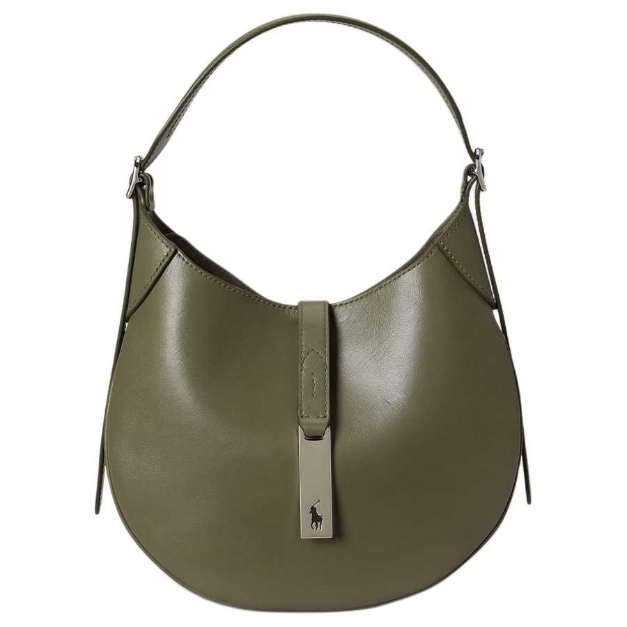 Polo Ralph Lauren Polo ID Leather Shoulder Bag Small Women's Dark Green