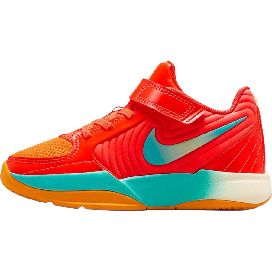 Nike Nike Ja Morant 2 Slip Resistant Abrasion Resistant Mid top Children's Basketball Shoes Red Yellow Green
