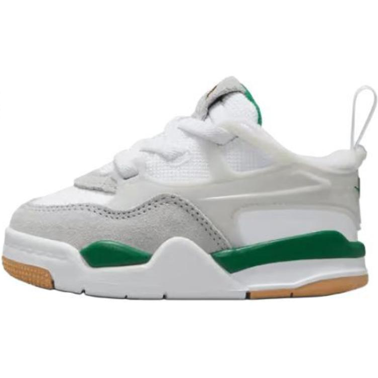 Jordan Jordan Air Jordan 4 Slip Resistant Abrasion Resistant Low top Toddler Shoes White Green Infant And Toddler
