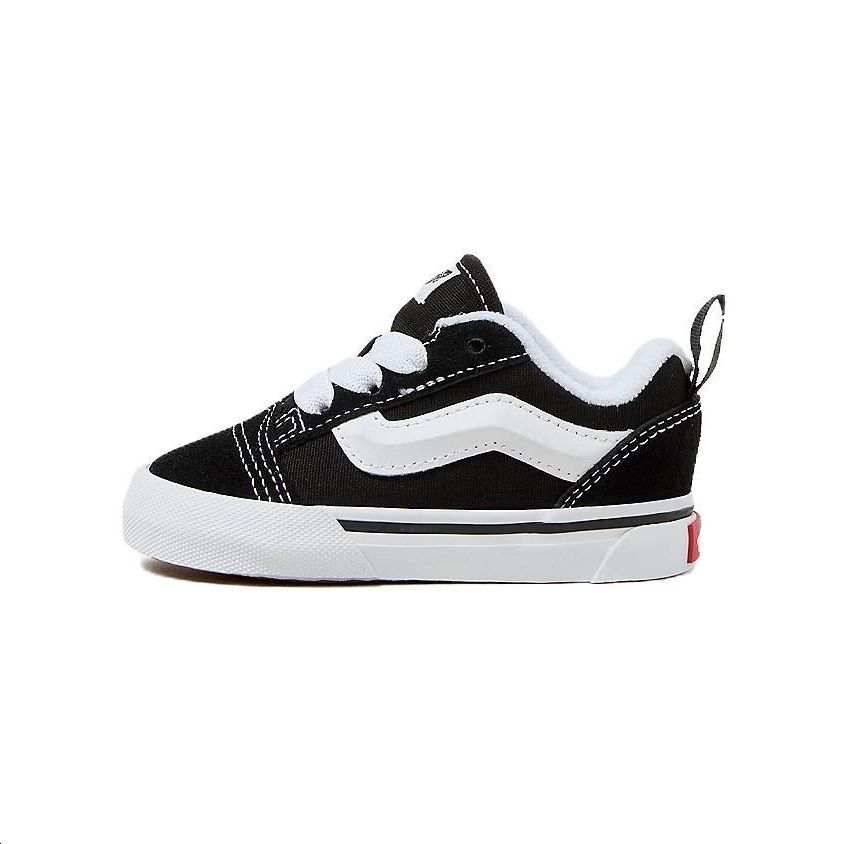 Vans Knu Skool Abrasion Resistant Low top Toddler Shoes Black White Infant And Toddler