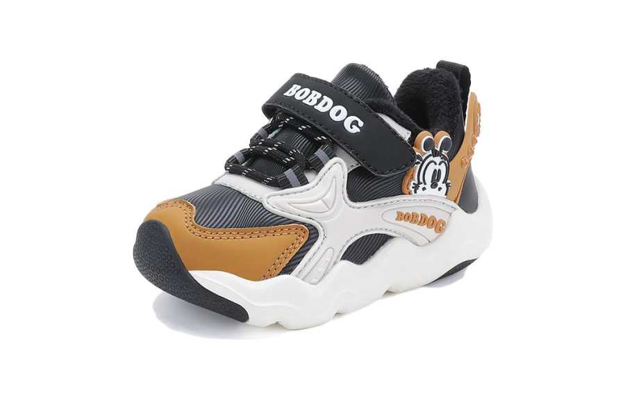 BOBDOG Fleece Lined Soft Sole Abrasion Resistant Abrasion Resistant Low top Toddler Shoes Infant And Toddler