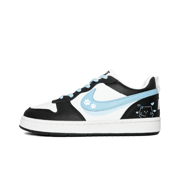 Nike Nike Court Borough Double Hook Kitten Synthetic Leather Slip Resistant Abrasion Resistant Low top