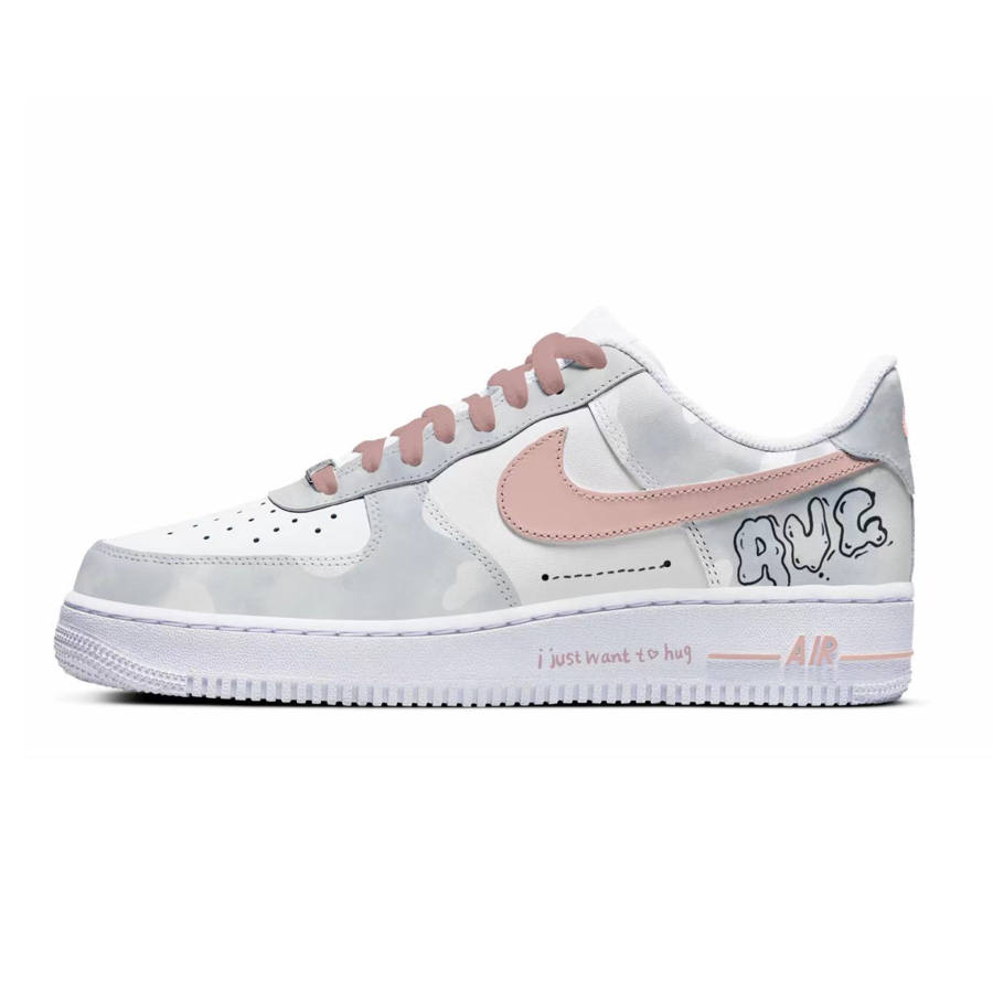 Nike Nike Air Force 1 Slip Resistant Slip Resistant Low top Kids' Skateboarding Shoes Gray White Teenagers