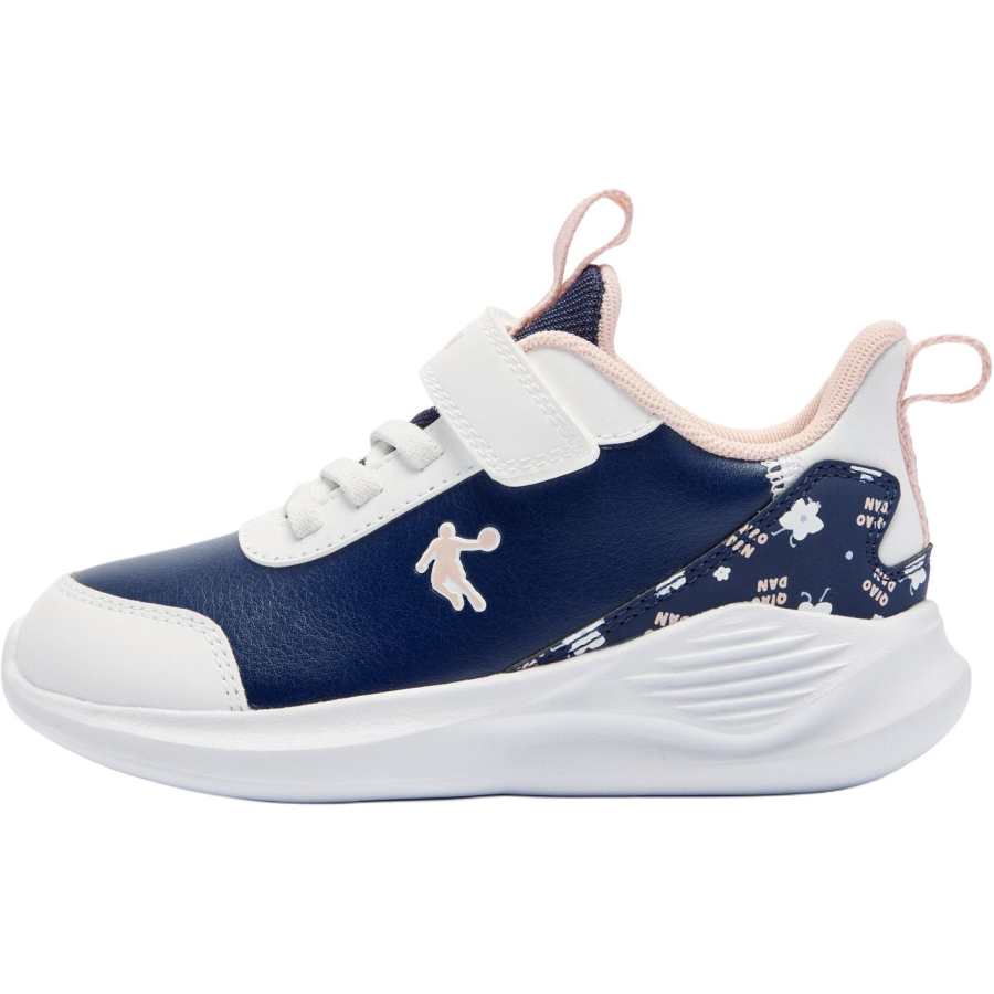 QIAODAN Slip Resistant Low top Kids' Running Shoes White Blue Children Aged 3 7 Years Old