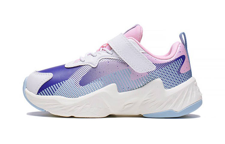 Li-Ning YOUNG Li Ning YOUNG Comfortable Low top Kids Lifestyle Shoes White Blue Pink Children Aged 3 7 Years Old