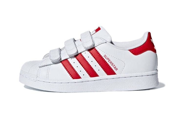 Adidas Originals SUPERSTAR CF Comfortable Abrasion Resistant Breathable Low top Skateboard Shoes White Red