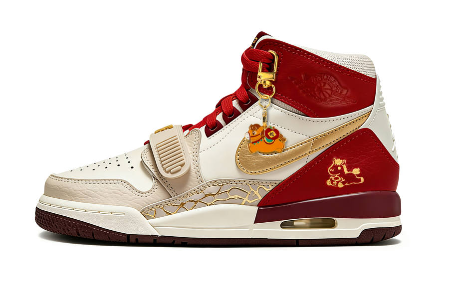 Jordan Jordan Legacy 312 Leather Low top Children's Basketball Shoes Red Teenagers