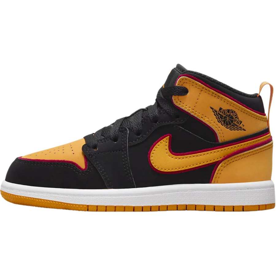 Jordan Jordan Air Jordan 1 Slip Resistant Cushioning Slip Resistant Cushioning Mid top Children's Basketball Shoes Orange
