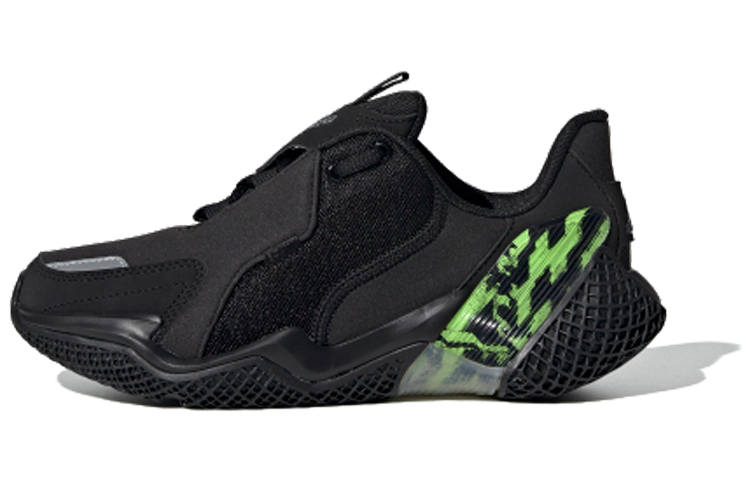 Adidas Adidas 4Uture RNR J Abrasion Resistant Low top Kids' Running Shoes Black Green Teenagers