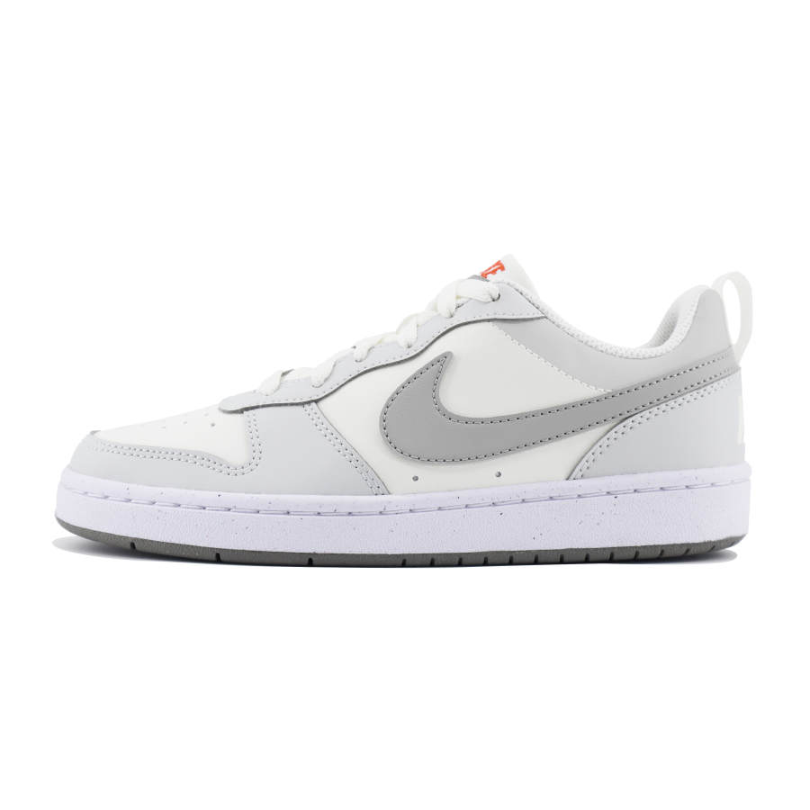 Nike Nike Court Borough Slip Resistant Abrasion Resistant Low top Kids' Skateboarding Shoes Gray White Teenagers