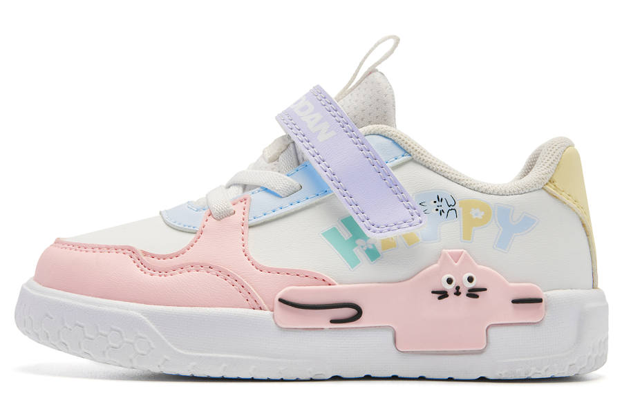 QIAODAN Synthetic Leather, Textile Low top Toddler Shoes White Pink Infant And Toddler
