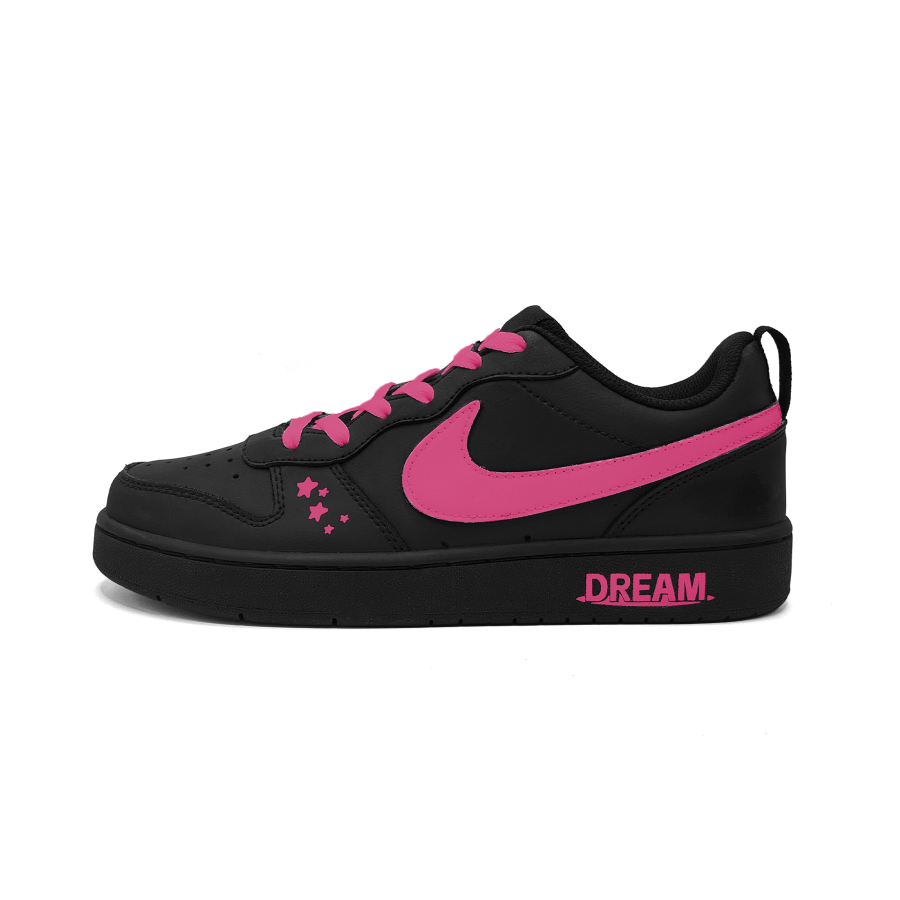 Nike Nike Court Borough Linger Leather Slip Resistant Abrasion Resistant Low top Kids' Skateboarding Shoes Pink