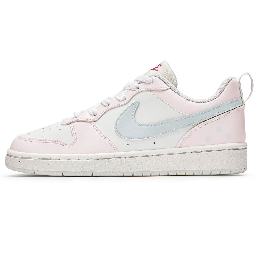Nike Nike Court Borough Sweet Pea Cat Paw Abrasion Resistant Thermal Low top Kids' Skateboarding Shoes Pink Blue Teenagers