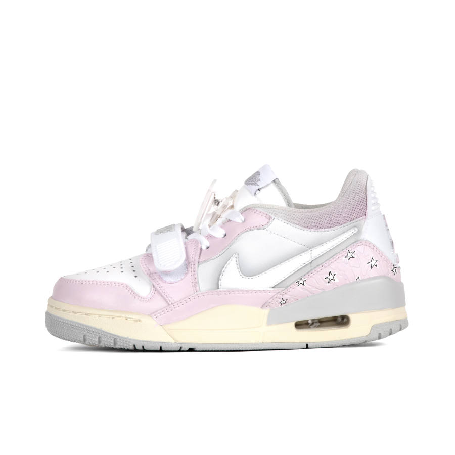 Jordan Jordan Legacy 312 Leather Slip Resistant Slip Resistant Low top Children's Basketball Shoes Pink White Teenagers