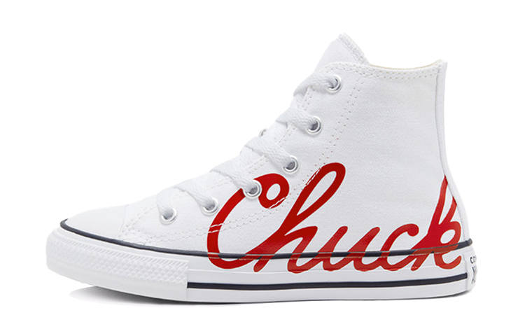 Converse Chuck Taylor All Star Canvas High top Kids Canvas Shoes Red White Teenagers