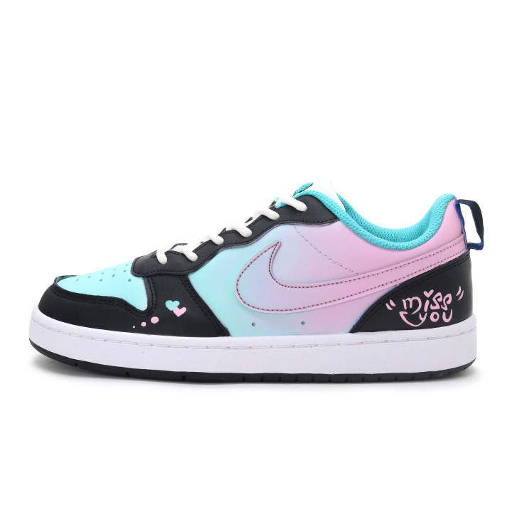 Nike Nike Court Borough Sleep Moonlight Synthetic Leather Cushioning Abrasion Resistant Breathable Low top