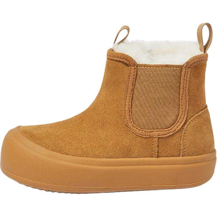 Snoffy Neckline Wool, Cow Suede, Crew Side Zipper, Fleece Lined Kids' Boots Kids'