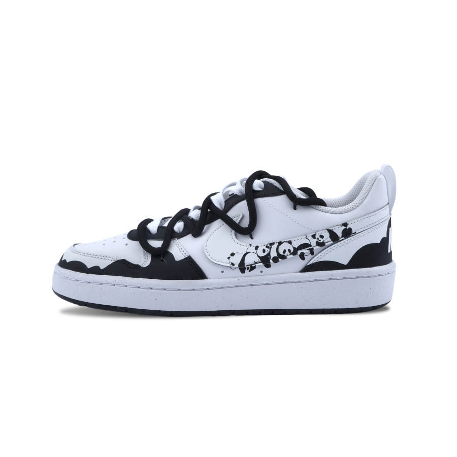 Nike Nike Court Borough Black White 2.0 Slip Resistant Abrasion Resistant Low top Kids' Skateboarding Shoes White Black