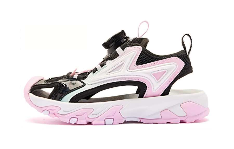 QIAODAN Slip Resistant Abrasion Resistant Children's Sandals Black Pink Children Aged 3 7 Years Old