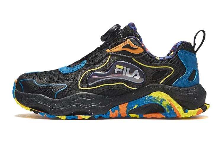 FILA KIDS Slip Resistant Abrasion Resistant Slip Resistant Abrasion Resistant Low top Kids' Outdoor Shoes Black Yellow