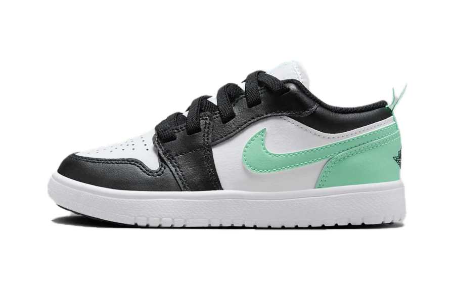 Jordan Jordan Air Jordan 1 Slip Resistant Abrasion Resistant Low top Kids' Skateboarding Shoes Black White Green