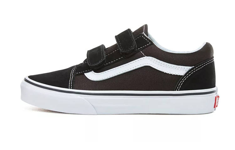 Vans Ward Low top Kids' Skateboarding Shoes Black White Children Aged 3 7 Years Old