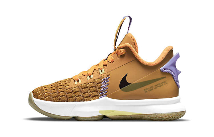 Nike Nike Witness 5 Slip Resistant Cushioning Abrasion Resistant Low top Basketball Shoes Brown Children Aged 3 7 Years Old