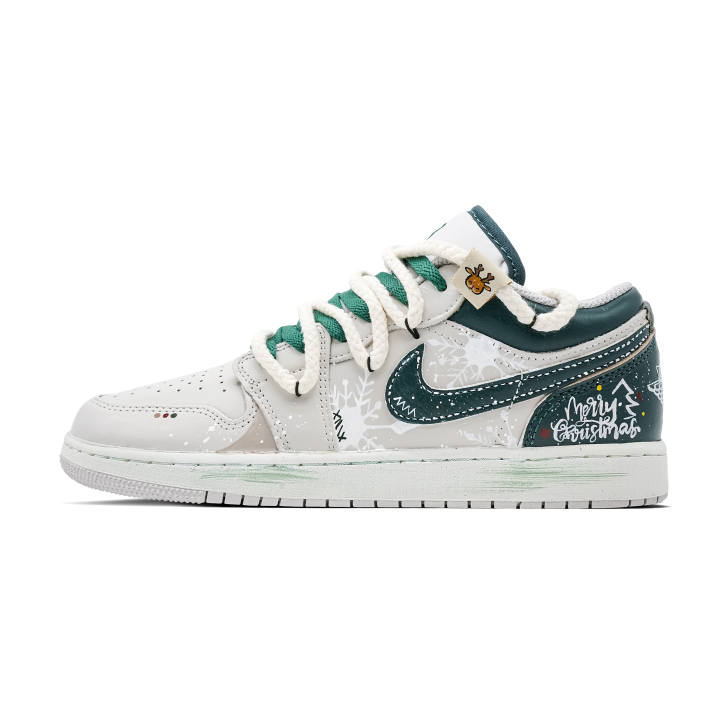 Jordan Jordan Air Jordan 1 Christmas Deer Leather Slip Resistant Abrasion Resistant Slip Resistant Abrasion Resistant