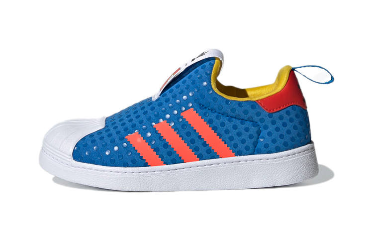 Adidas Originals LEGO x Adidas Originals SUPERSTAR 360 Low top Skateboard Shoes Blue Red Children Aged 3 7 Years Old