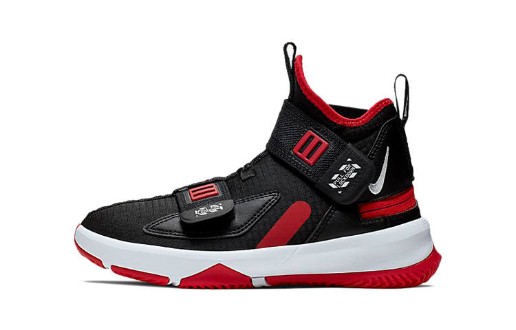 Nike Nike Zoom Soldier 13 Flyease Slip Resistant Abrasion Resistant Mid top Basketball Shoes Black Red