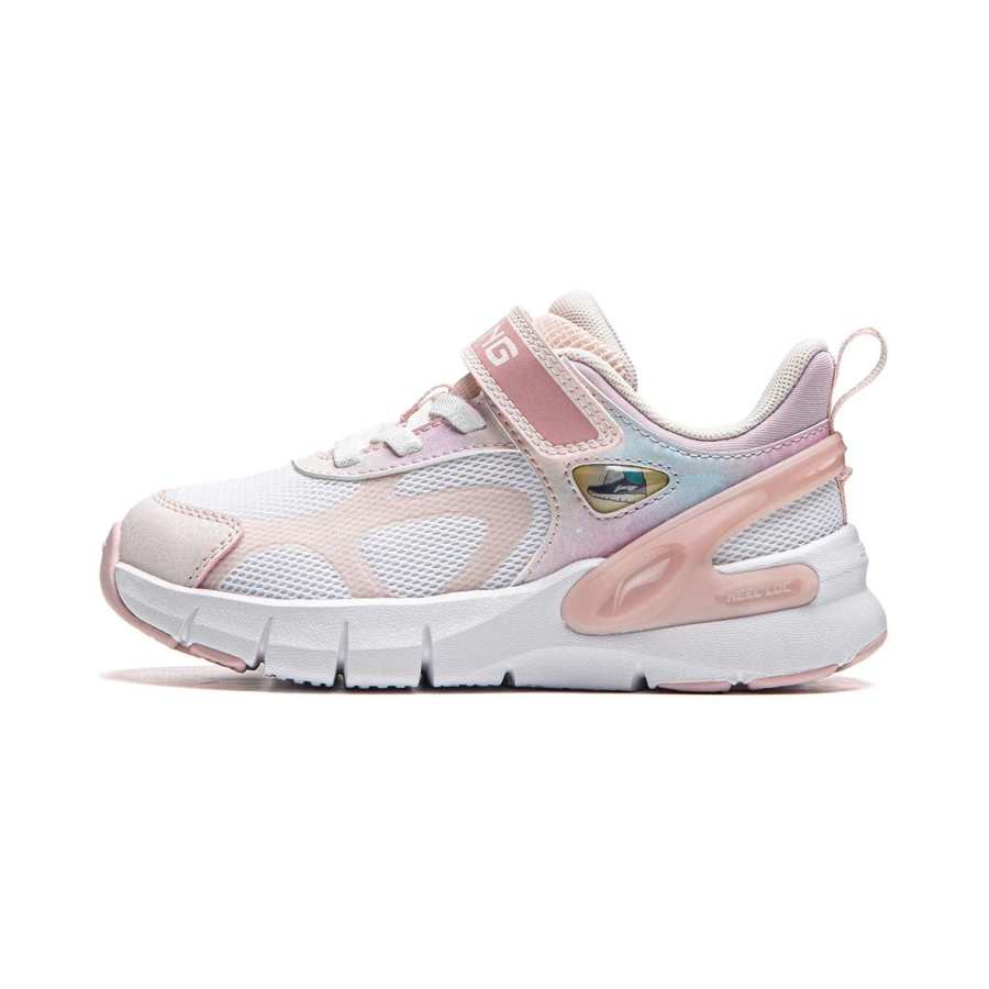 Li-Ning YOUNG Li Ning YOUNG Sports Life Collection Soft And Comfortable Rebound And Breathable Kids Lifestyle Shoes White Pink