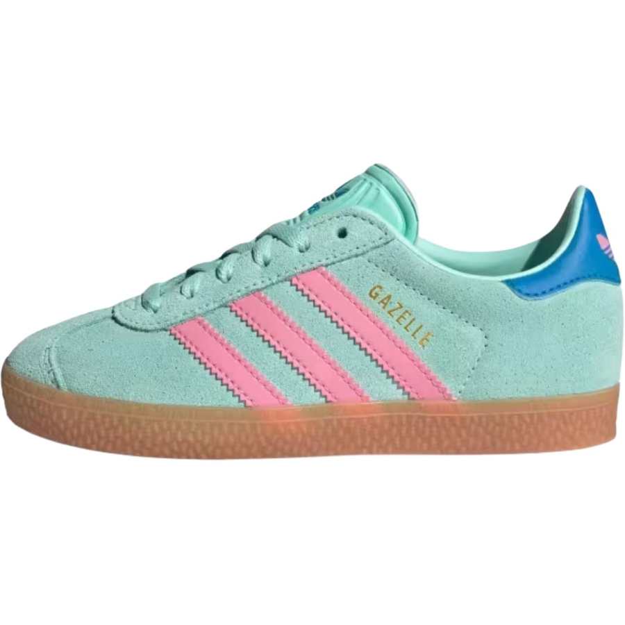 Adidas Originals Gazelle Abrasion Resistant Abrasion Resistant Low top Kids' Skateboarding Shoes Green/Pink Kids'
