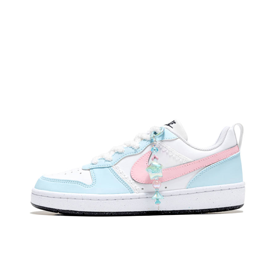 Nike Nike Court Borough Cyan Bird Danyu Synthetic Leather Cushioning, Wear Resistant Low top Kids' Skateboarding Shoes