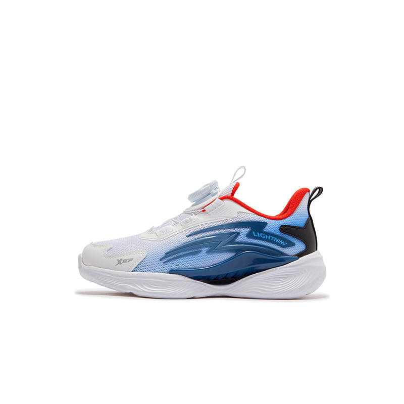 XTEP Slip Resistant Abrasion Resistant Low top Kids' Running Shoes Xtep White Persian Blue Kids'