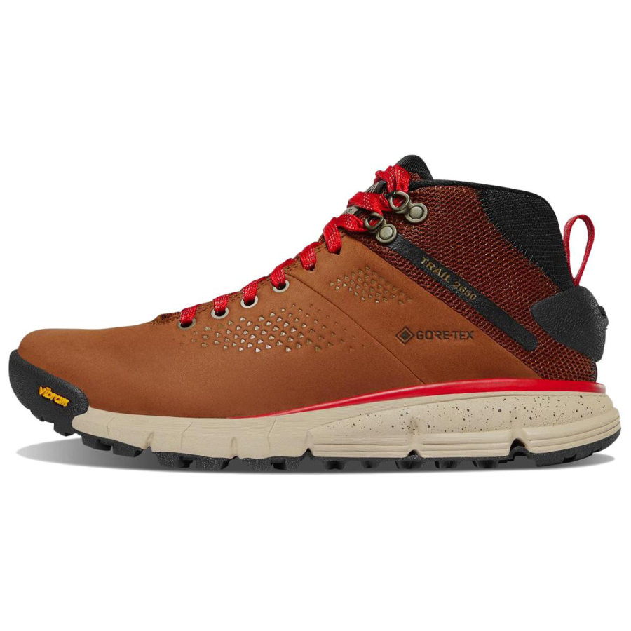 Danner Trail 2650 Cushioned Slip-Resistant Water-Resistant Lightweight Mid-Top Hiking Trekking Shoes Women's Brown Red