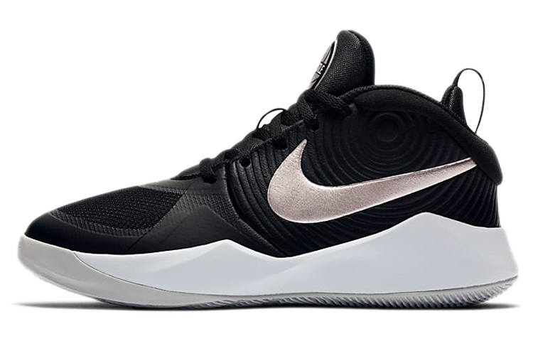 Nike Nike Team Hustle D 9 Mid top Basketball Shoes Black Silver Unisex