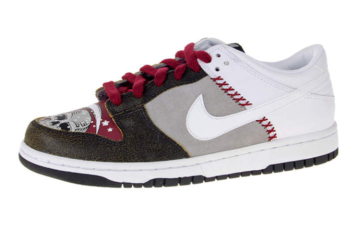 Nike Nike Dunk Premium Grim Reaper Slip Resistant Cushioning Abrasion Resistant Low top Skateboard Shoes Gray White Red