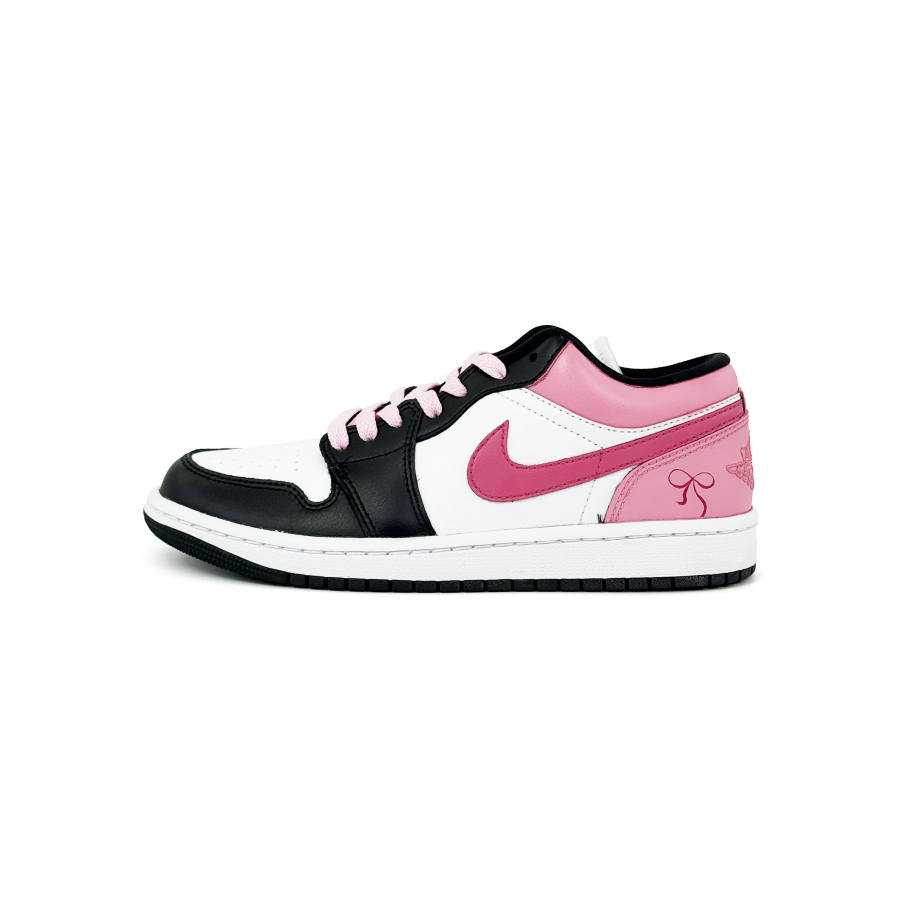 Jordan Jordan Air Jordan 1 Zhuo Yu Leather Low top Children's Basketball Shoes Rose Red Teenagers