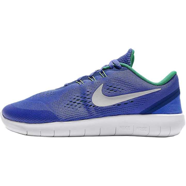 Nike Nike Free RN Fabric Slip Resistant Abrasion Resistant Low top Running Shoes Blue/White/Green Unisex