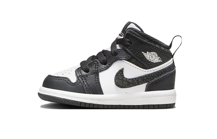Jordan Jordan Air Jordan 1 Mid Se Slip Resistant Abrasion Resistant Mid top Toddler Shoes Black White Infant And Toddler