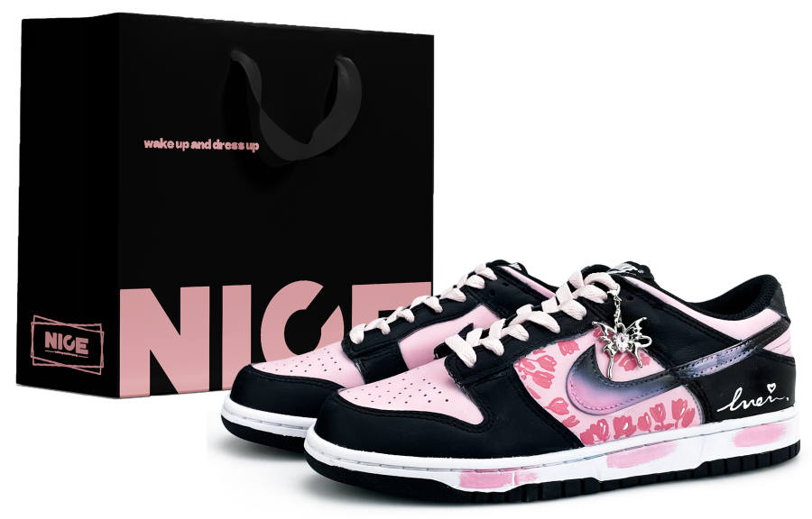 Nike Nike Dunk Tulip Butterfly Pink Leather Slip Resistant, Abrasion Resistant, Lightweight Cushioning