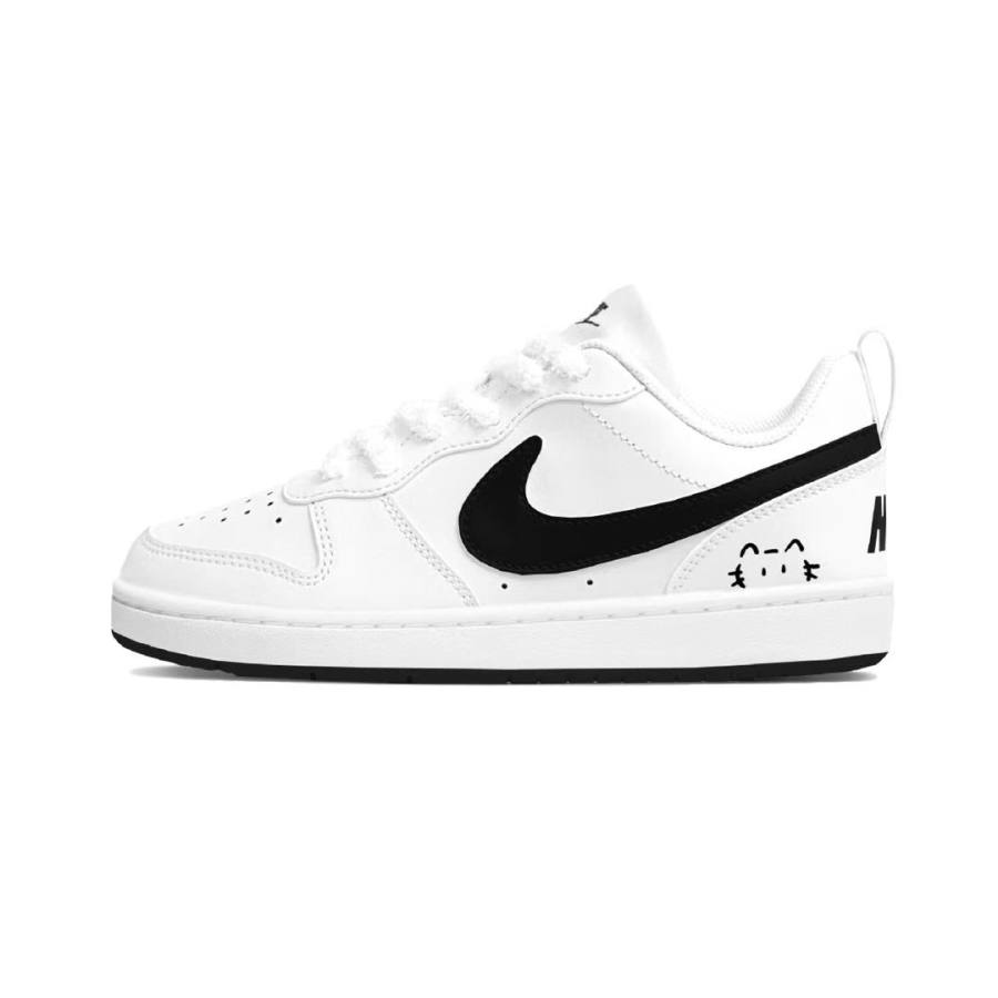 Nike Nike Court Borough Little Black Cat Cushioning Breathable Cushioning Breathable Low top Kids' Skateboarding Shoes