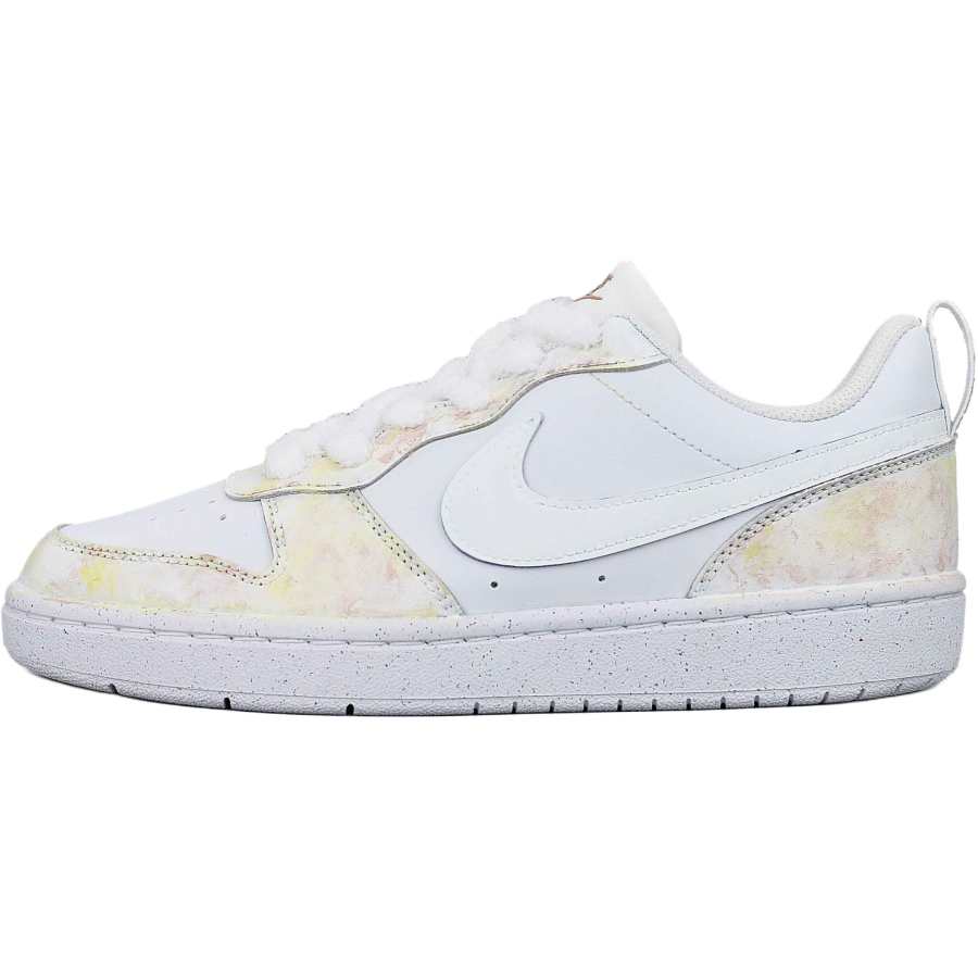 Nike Nike Court Borough Milky White Leather Slip Resistant Abrasion Resistant Low top Kids' Skateboarding Shoes