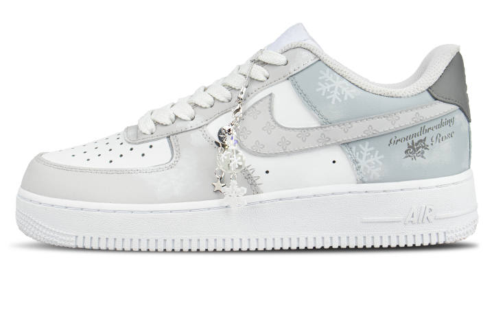 Nike Nike Air Force 1 Leather Low top Skateboard Shoes Blue White Unisex