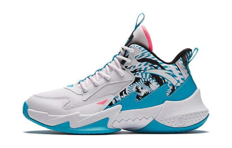 Antakids Mid top Basketball Shoes White Blue Black Teenagers