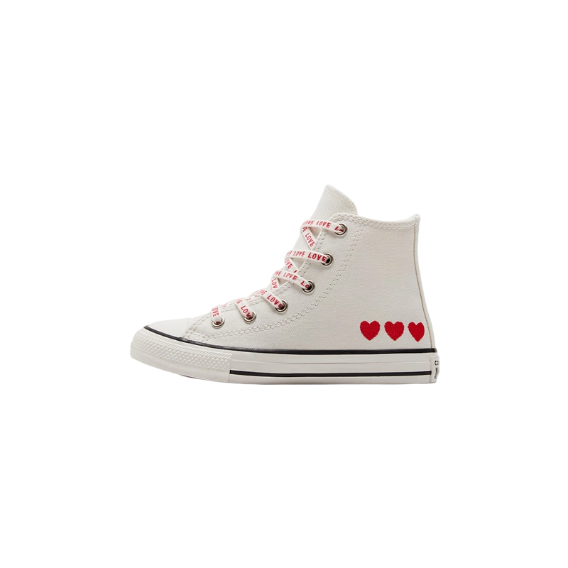 Converse Chuck Taylor All Star Abrasion Resistant High top Canvas Shoes White Red Baby