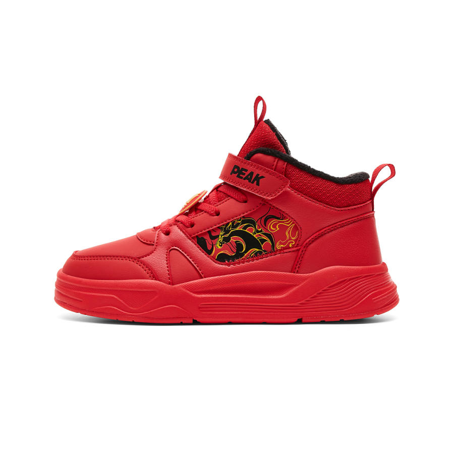 PEAK Synthetic Leather Slip Resistant Anti Kick Abrasion Resistant Thermal High top Skateboard Shoes Kids'