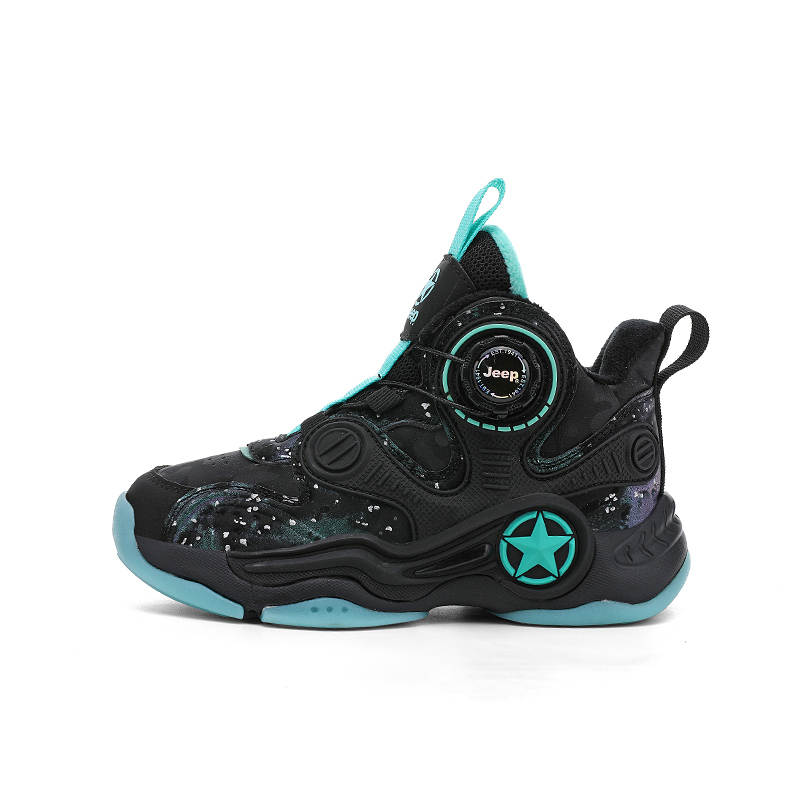 Jeep Mid top Running Shoes Black Blue Kids'