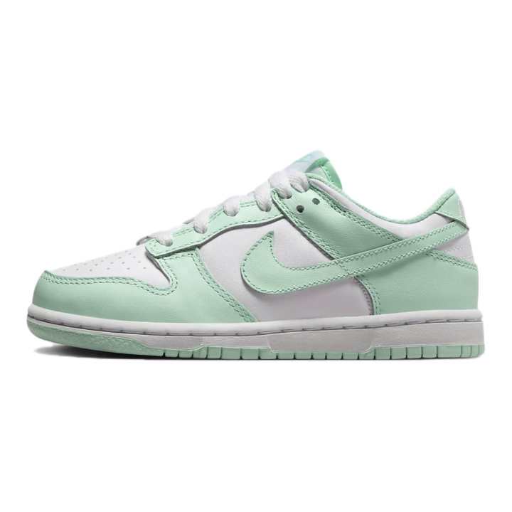 Nike Nike Dunk Comfortable Slip Resistant Abrasion Resistant Low top Kids' Skateboarding Shoes White Green Kids'
